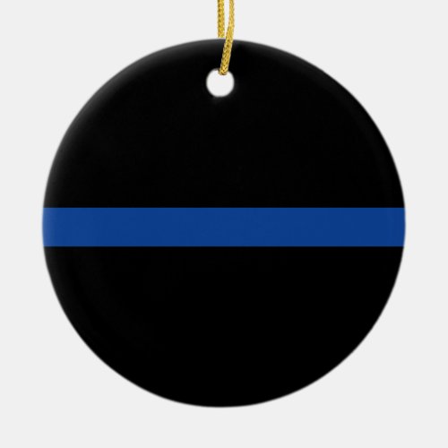 Thin Blue Line Police Law Enforcement Gift Ceramic Ornament