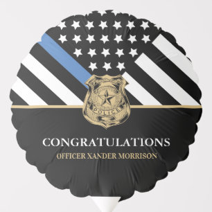 Thin Blue Line Police Law Enforcement Graduation Balloon
