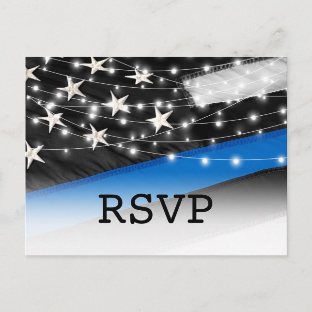 Thin Blue Line | Police Law Enforcement RSVP Invitation Postcard (Front)
