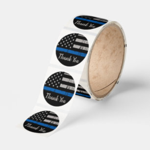 Thin Blue Line Police Law Enforcement Thank You Classic Round Sticker