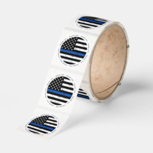 Thin Blue Line Police Law Enforcement Thank You Classic Round Sticker
