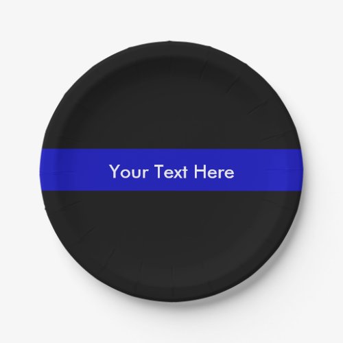 Thin Blue Line police Law Support Paper Plates
