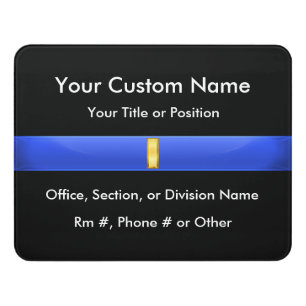 Thin Blue Line Police Lieutenant Door Sign