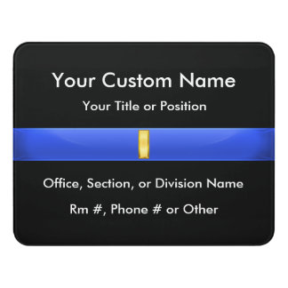Thin Blue Line Police Lieutenant Door Sign