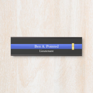 Thin Blue Line - Police Lieutenant Rank Door Sign