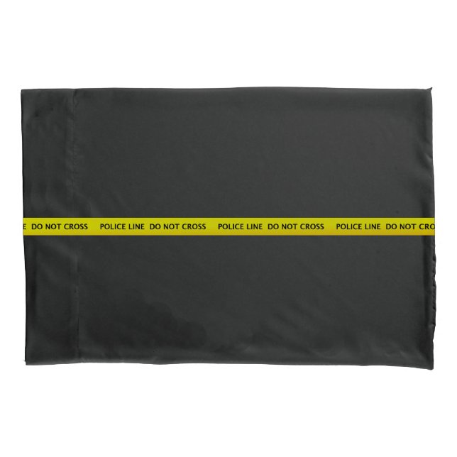 Thin Blue Line Police Line Crime Scene Tape Pillow Case (Front)