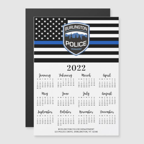 Thin Blue Line Police Logo 12 Month 2022 Calendar