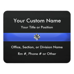 Thin Blue Line Police Lt. Colonel Door Sign