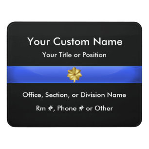 Thin Blue Line Police Major Door Sign