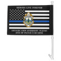 Thin Blue Line Police Memorial Fallen Officer Car Flag | Zazzle