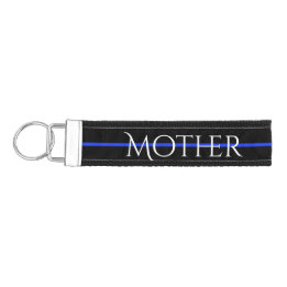 Thin Blue Line Police Mother Officer Key Chain Mom