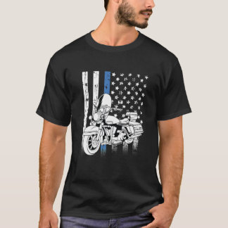 Thin Blue Line Police Motorcycle Classic T-Shirt