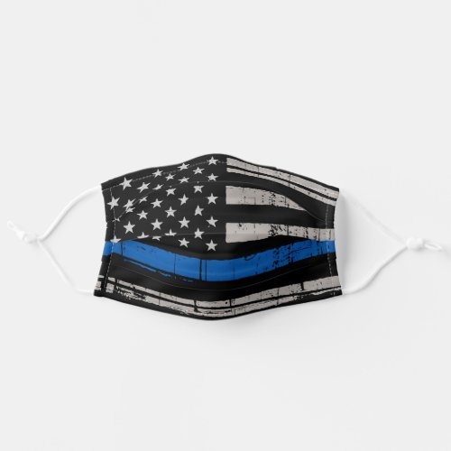 Thin Blue Line _ Police Officer _ American Flag Adult Cloth Face Mask