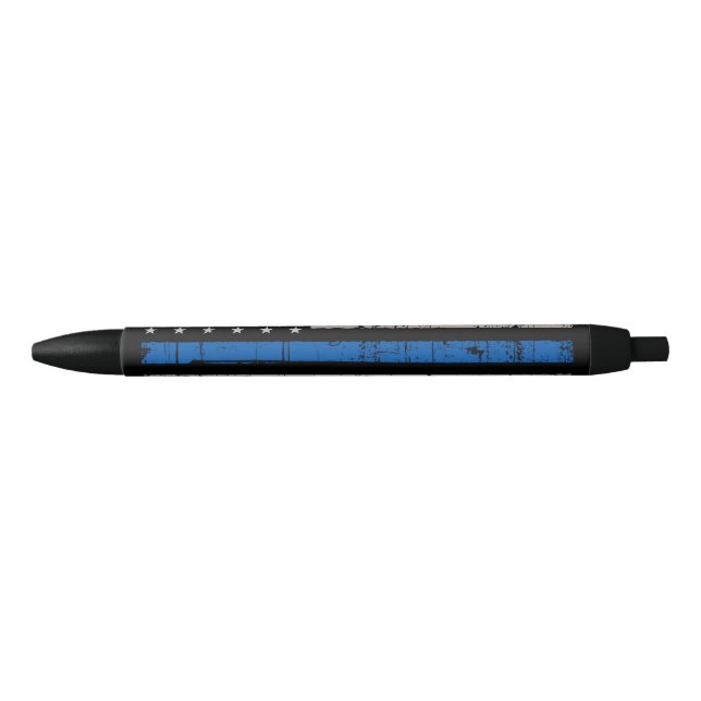 Thin Blue Line - Police Officer - American Flag Pen (Front)