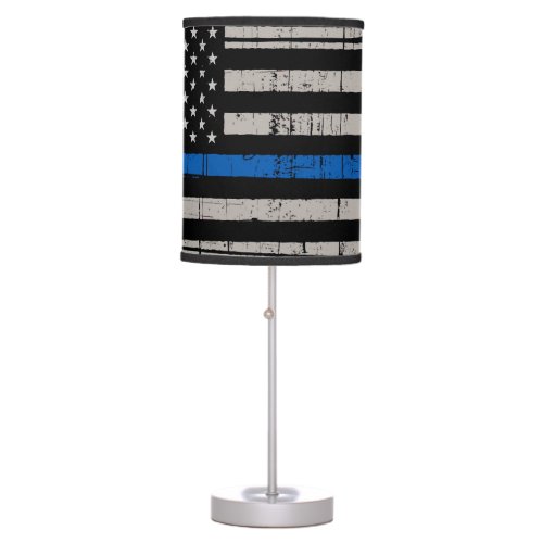 Thin Blue Line _ Police Officer _ American Flag Table Lamp