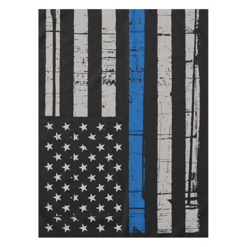 Thin Blue Line - Police Officer - American Flag Tablecloth | Zazzle