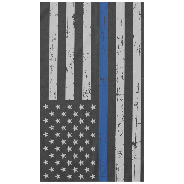 Thin Blue Line - Police Officer - American Flag Tablecloth (Front)