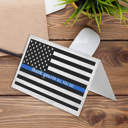 Thin Blue Line Police Officer Bulk Thank You Business Card