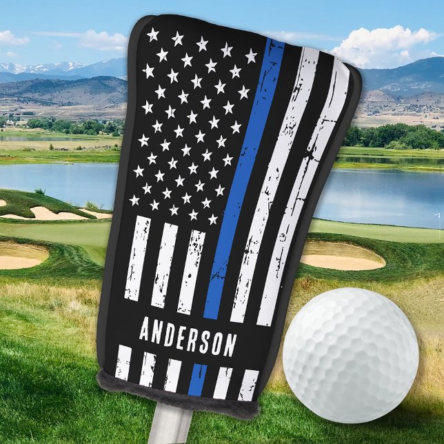 Thin Blue Line Police Officer Gift Police Golf Head Cover (Creator Uploaded)