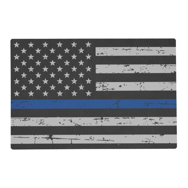 Thin Blue Line - Police Officer - K9 Police Dog Placemat (Front)