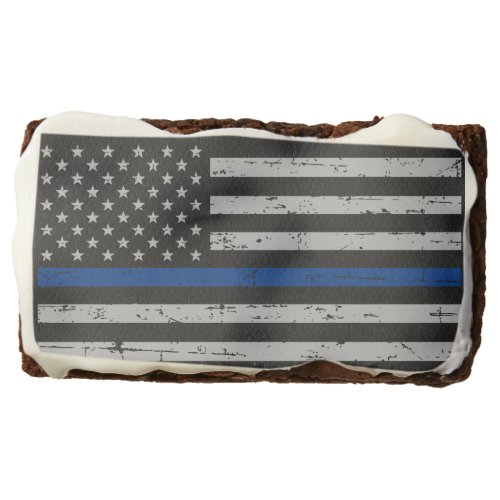 Thin Blue Line _ Police Officer _ Law Enforcement Chocolate Brownie
