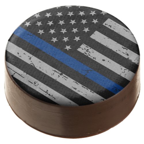 Thin Blue Line _ Police Officer _ Law Enforcement Chocolate Dipped Oreo