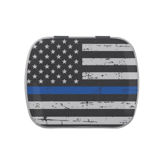 Thin Blue Line - Police Officer - Law Enforcement Jelly Belly Tin (Top)