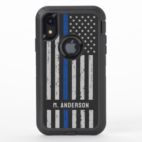 Thin Blue Line Police Officer OtterBox Defender iPhone XR Case