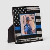 Thin Blue Line Police Officer Photo Plaque | Zazzle