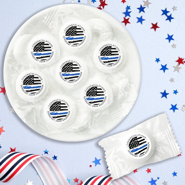 Thin Blue Line Police Officer Retirement Party Life Saver® Mints (Creator Uploaded)