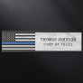 Thin Blue Line Police Officer Rustic Wood Name Door Sign