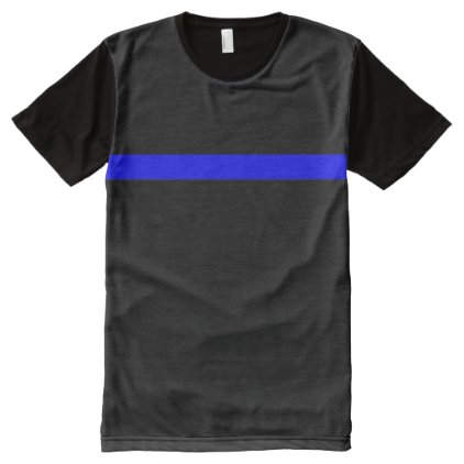 Thin Blue Line Police Officers Memorial Flag All-Over-Print Shirt