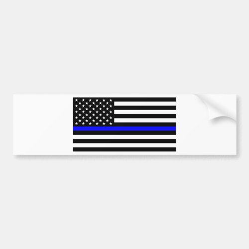 Thin Blue Line Police Officers Memorial Flag Bumper Sticker