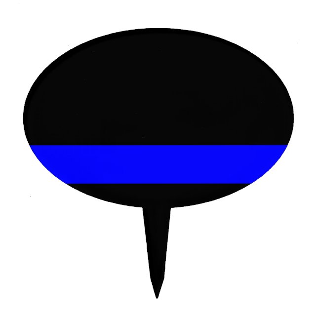 Thin Blue Line Police Officers Memorial Flag Cake Topper (Front)