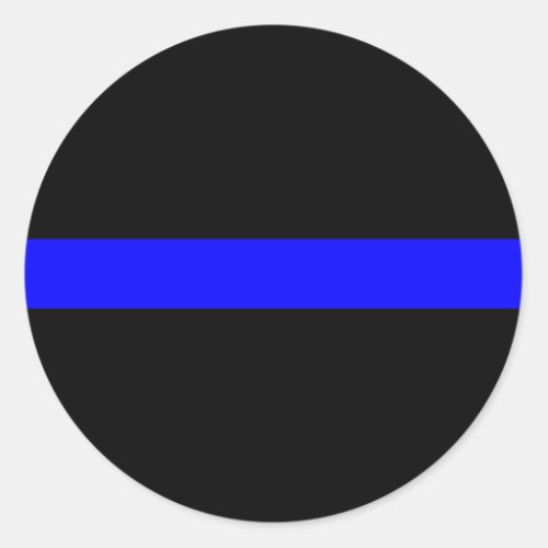 Thin Blue Line Police Officers Memorial Flag Classic Round Sticker