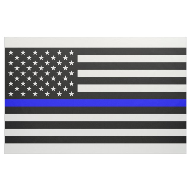 Thin Blue Line Police Officers Memorial Flag Fabric (Yard)