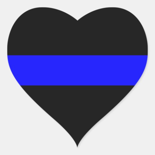 Thin Blue Line Police Officers Memorial Flag Heart Sticker