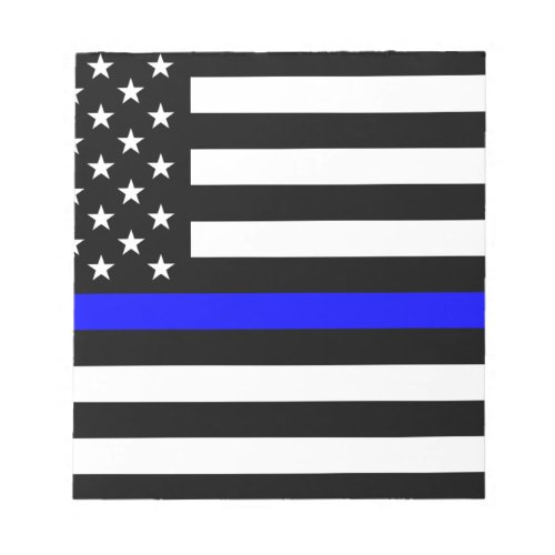 Thin Blue Line Police Officers Memorial Flag Notepad