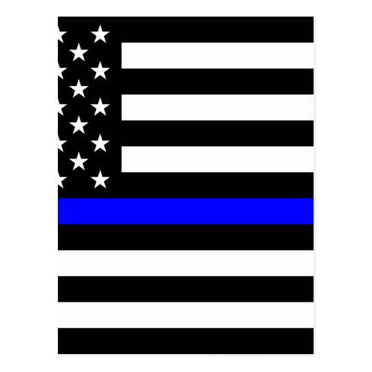 Thin Blue Line Police Officers Memorial Flag Postcard | Zazzle.com