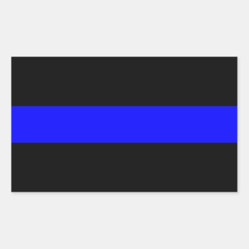 Thin Blue Line Police Officers Memorial Flag Rectangular Sticker