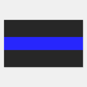 Thin Blue Line Police Officers Memorial Flag Rectangular Sticker
