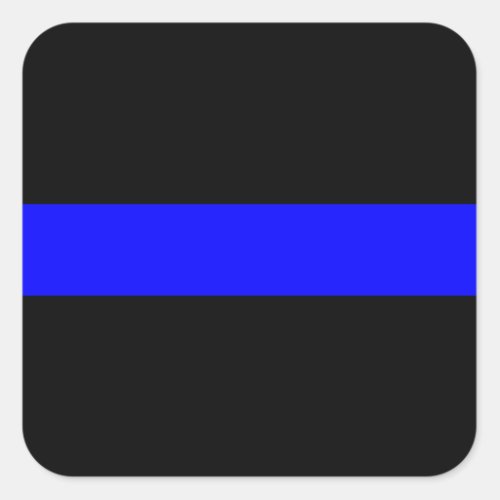 Thin Blue Line Police Officers Memorial Flag Square Sticker