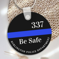 Thin Blue Line Police Personalized Badge Number