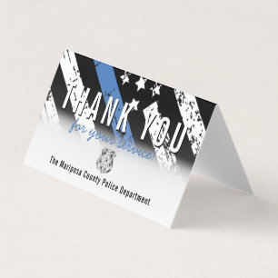 Thin Blue Line Police Retirement Anniversary Business Card