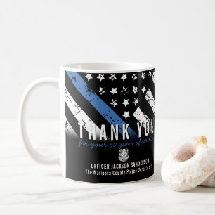 Thin Blue Line Police Retirement Anniversary Coffee Mug