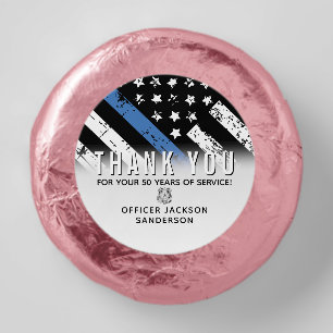 Thin Blue Line Police Retirement Anniversary Dipped Oreo Cookie Favors