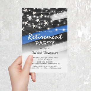 Thin Blue Line   Police Retirement Invitation