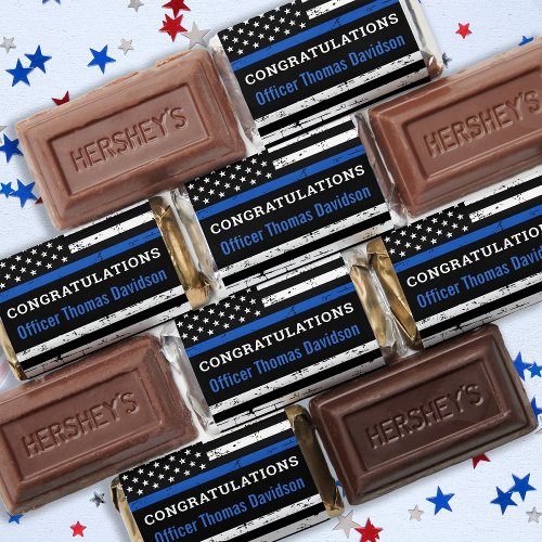 Thin Blue Line Police Retirement Personalized Hersheys Miniatures