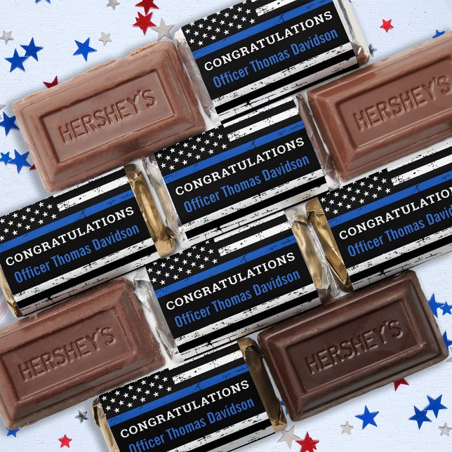 Thin Blue Line Police Retirement Personalized Hershey's Miniatures (Creator Uploaded)