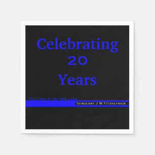 Thin Blue Line Police Retirement With Name Napkins